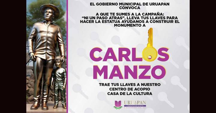 Gobierno de Uruapan pide donar llaves para escultura en honor a Carlos Manzo