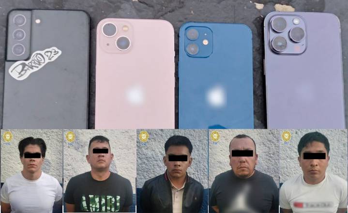 Caen 5 ligados a banda que roba celulares en la alcaldía Cuauhtémoc