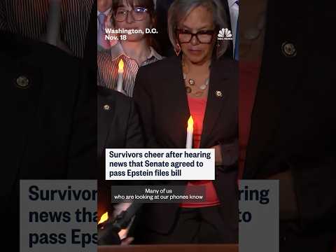 Survivors cheer after hearing news that Senate agreed to pass Epstein files bill