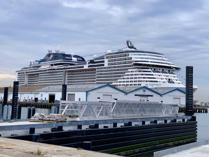 MSC Meraviglia can now connect to shore power at Brooklyn Cruise Terminal