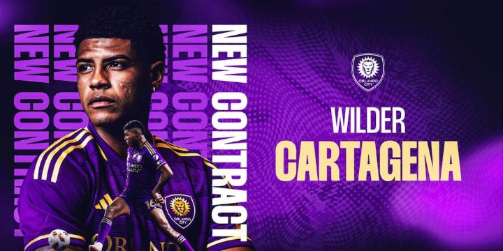Wilder Cartagena extiende su contrato con Orlando City hasta 2026 con opción a una renovación por un año más