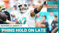 DOLPHINS SQUAD: Miami Dolphins (5-7) Hang On, Edge New Orleans Saints 21