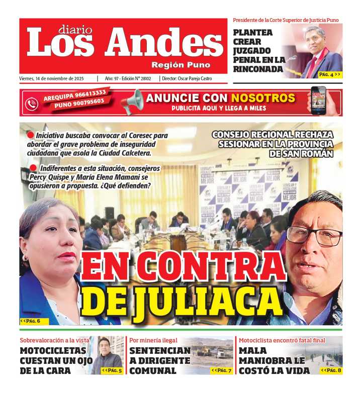 PUNO: Diario Los Andes 14/11/2025
