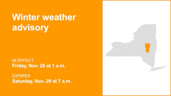 NY weather: Winter weather advisory for part of New York for Friday and Saturday