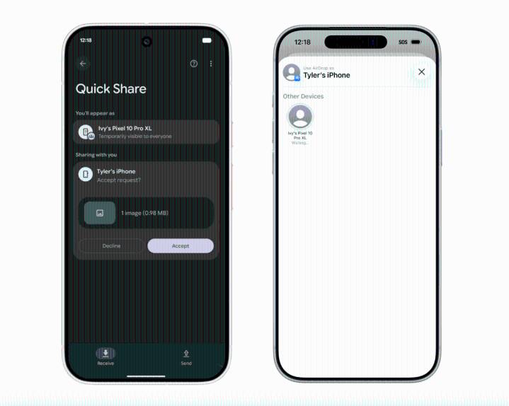 Android's Quick Share now works with iPhone's AirDrop, starting with the Pixel 10 lineup