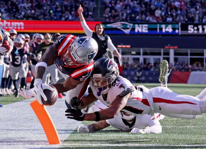 Patriots overcome turnovers and late Falcons run, escape with 24