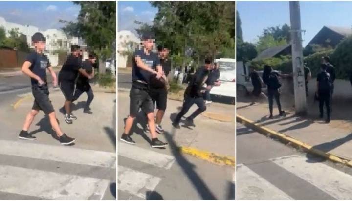 Con luma y armas falsas: adolescentes intentan intimidar a estudiante fuera de colegio en Macul
