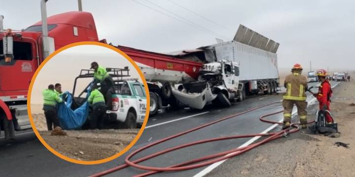 Impactantes imágenes: tráiler embiste a conductor en plena Panamericana Norte y muere al instante
