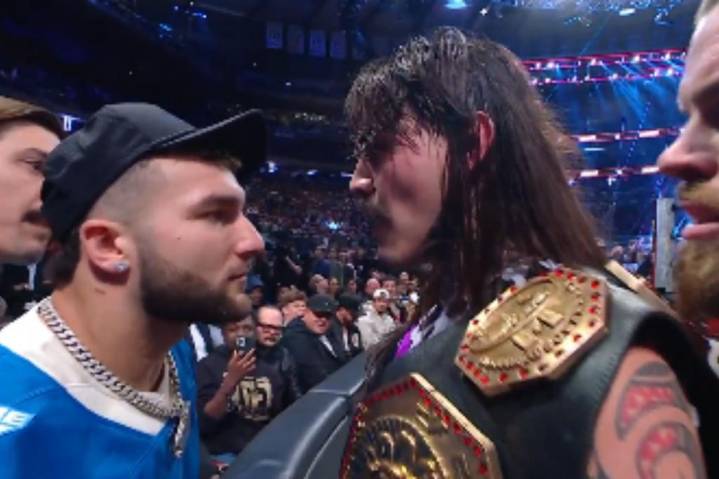 Giants' Cam Skattebo gets physical with WWE Judgment Day at Raw