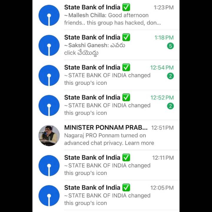 WhatsApp groups of Telangana ministers hacked