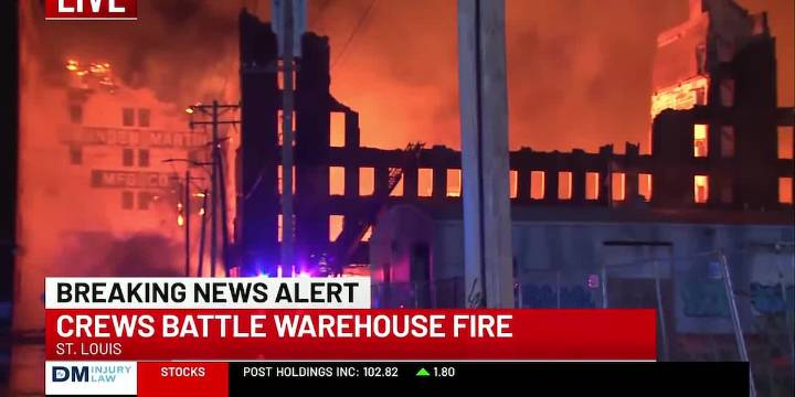 5 Alarm fire blazes in downtown St. Louis as multiple buildings catch fire