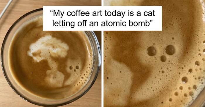 People Are Sharing Accidental Coffee Art (29 Pics)