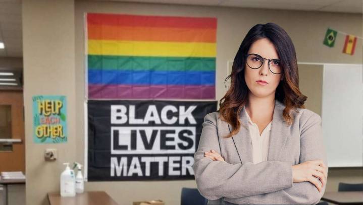 ‘Keep Religion Out Of Our Schools,’ Says Teacher With BLM, Pride Flags In Classroom