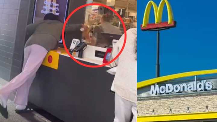 Este es el video del momento exacto en que una cliente enfurecida agrede con café caliente a empleada de Mc Donald's tras reclamo