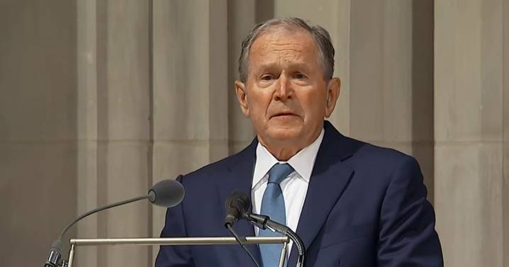 George W. Bush pays tribute to Dick Cheney at his funeral service