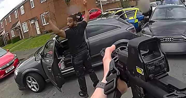 Dramatic moment armed police surround gunman in Wolverhampton after car park shooting