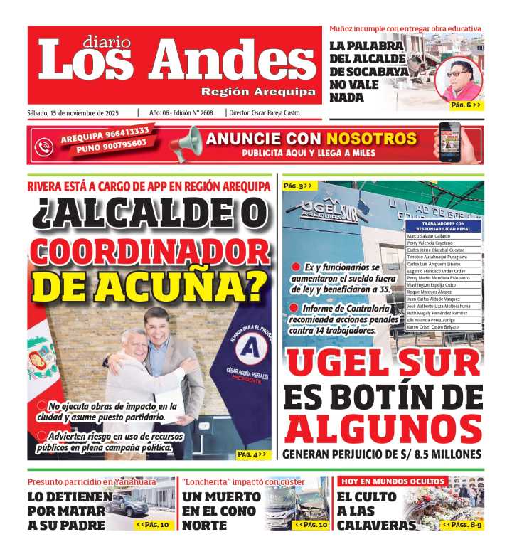 AREQUIPA: Diario Los Andes 15/11/2025