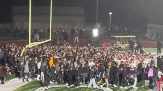 Walsh football, fans celebrate beating Hoban for regional title. Video