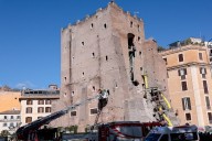 Torre dei Conti, medieval tower near Rome’s Colosseum, partially collapses trapping worker