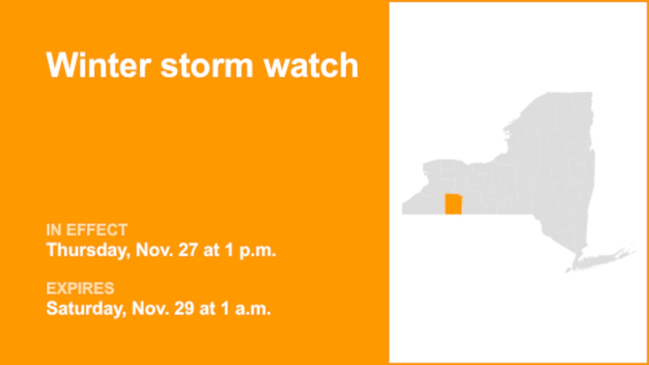 NY weather: Winter storm watch for Allegany County from Thursday to Saturday