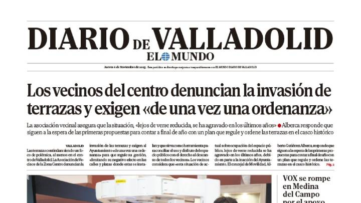 Portada de Diario de Valladolid del 6 de noviembre de 2025