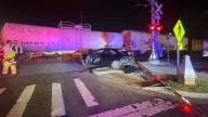 Car gets crushed by freight train in Marietta, police say