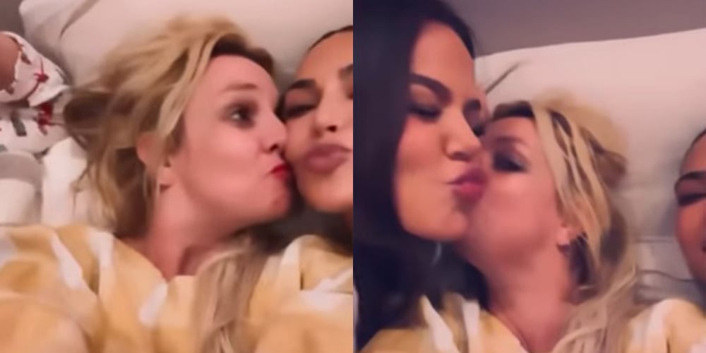 Britney Spears Shares Video From Night In With Kim & Khloe Kardashian | Britney Spears, Khloe Kardashian, Kim Kardashian