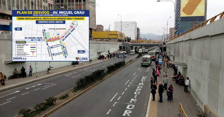 MML anuncia CIERRE TOTAL de las avenidas Grau y Aviación: conoce las rutas alternas y desvíos autorizados