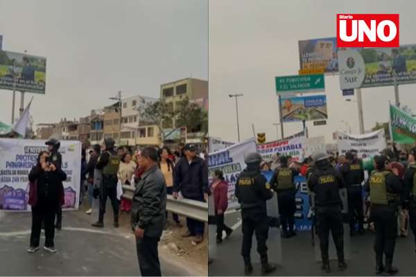 Vecinos de San Juan de Miraflores bloquean Panamericana Sur por falta de agua potable