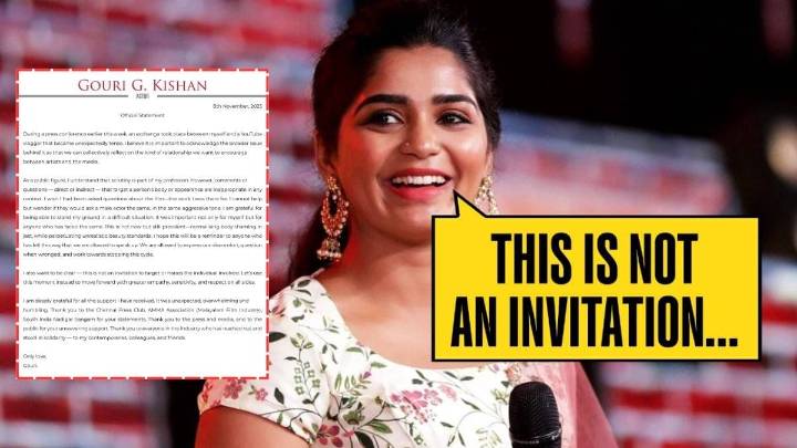 Gouri Shares 1st Statement Amid Row Over YouTuber's Body
