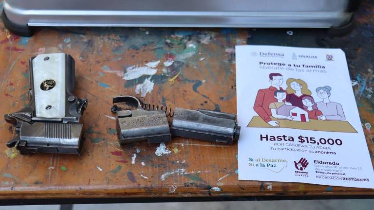 Llega a Eldorado programa de canje de armas y explosivos; dan hasta 15 mil pesos por cada artefacto