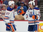 Woe is Oilers: Edmonton's hottest attacker Jack Roslovic misses practice, may be out with injury
