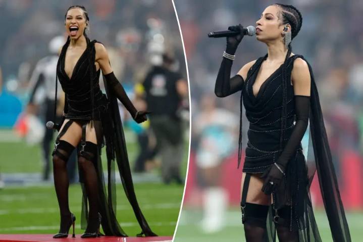 Karina Pasian slammed over outfit during US national anthem at first