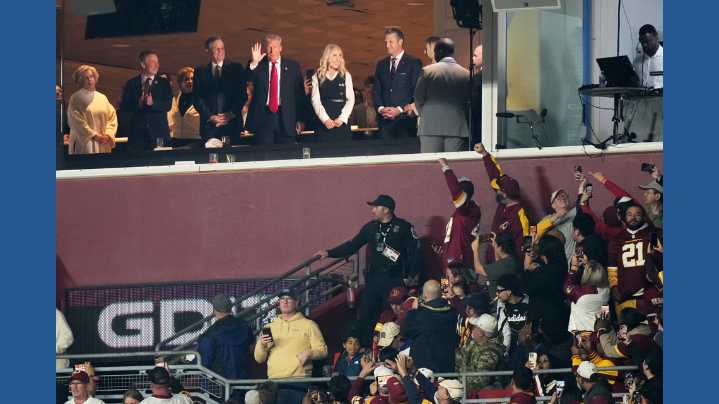 Donald Trump the 1st sitting US president at a regular-season NFL game since Carter in 1978