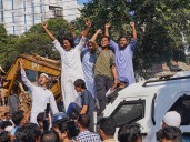 Demonstrators cheer guilty verdict for former Bangladeshi PM Hasina