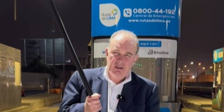 Rafael López Aliaga usa peajes vacíos de Rutas de Lima para su campaña presidencial: “Aquí Porky verificando”
