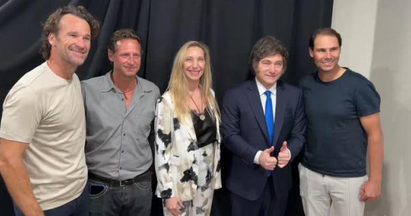 El amistoso saludo entre Javier Milei y Rafa Nadal en Miami: «Que honor... No me lo puedo creer»