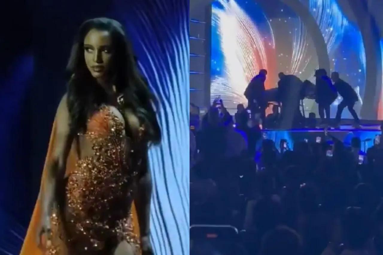 Video: Miss Jamaica sufre grave caída del escenario y es retirada en camilla