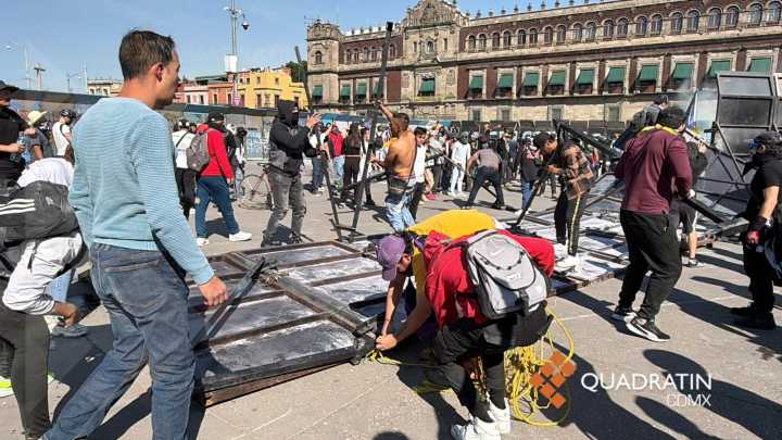 A 4 horas de iniciar la marcha, sigue choque entre radicales y policías