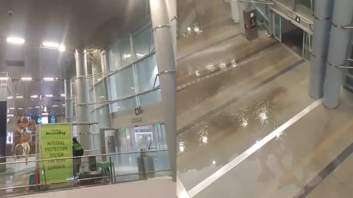 Video | Aeropuerto El Dorado se inunda por las lluvias: parecía tener una cascada dentro