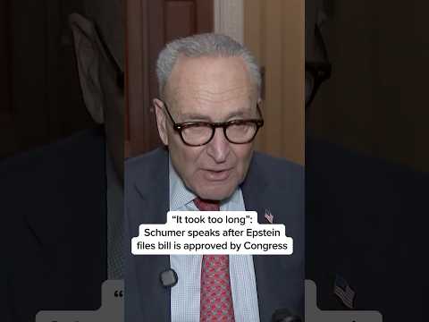 'It took too long': Schumer speaks after Epstein files bill is approved by Congress