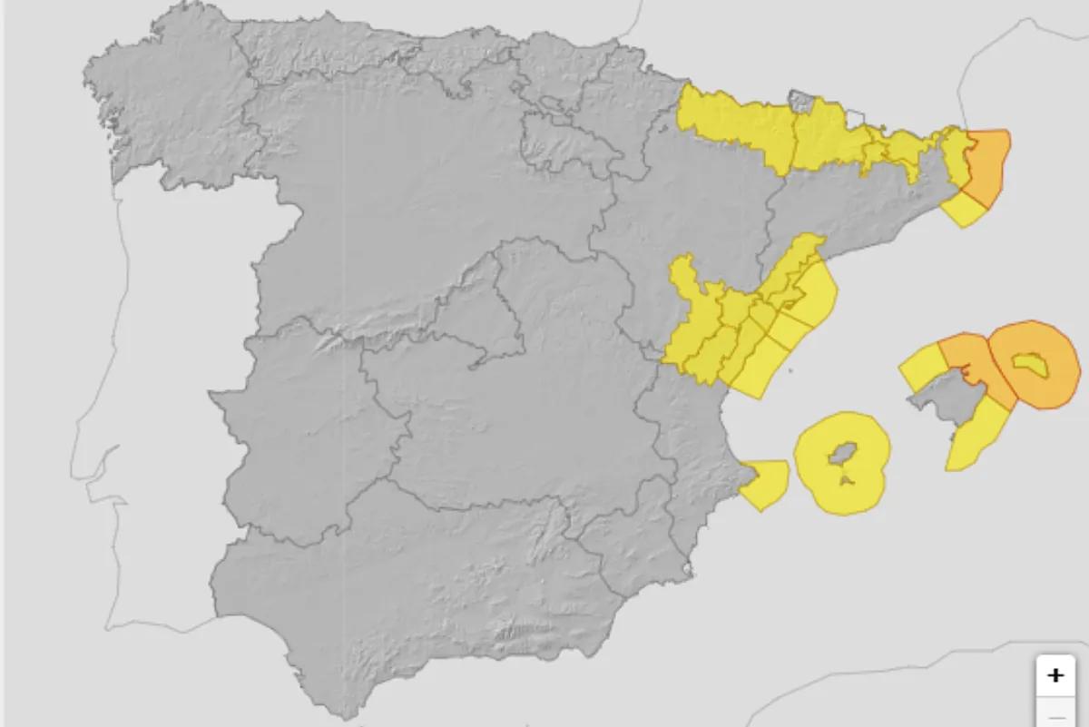 Aviso naranja en el Mediterráneo por temporal marítimo con olas de hasta 12 metros