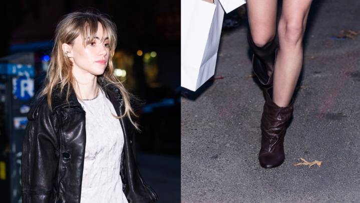 Suki Waterhouse Channels Cool Girl Style in Slouchy Ankle Boots