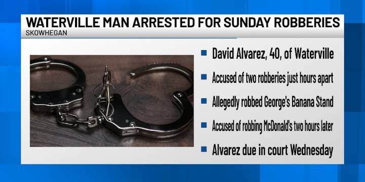 Waterville man arrested for allegedly robbing Skowhegan businesses just hours apart