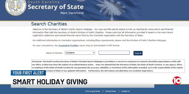 South Carolinians encouraged to ‘give from the heart, but give smart’ this holiday season