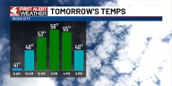 Cooler temperatures move in for Wednesday