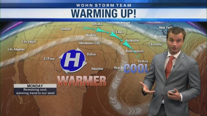 Cool start to week, but thawing out later