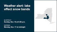 NY weather: Weather alert for lake effect snow bands in New York until early Monday