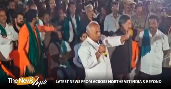 Protesting sugarcane farmers throw slippers at Karnataka Minister Shivanand Patil’s car