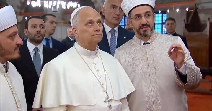 Pope Leo XIV visits the iconic Blue Mosque on the second day of his trip to Turkey